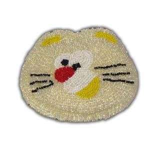 Porte-Monnaie en Perle - Chat Blanc II