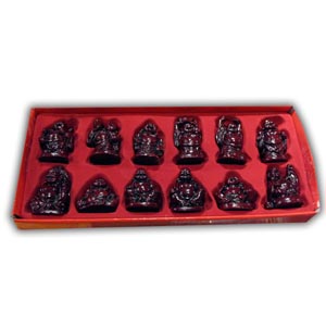 Set of Twelve Mini Buddha - Red