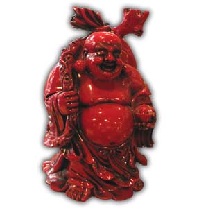 Happy Buddha, 15 inches - Red