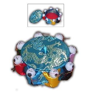 Oriental Chinese Brocade Jewelry Needle Box - Small