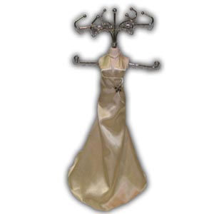 Jewelry Stand Holder - Dress Form, Beige Long Dress