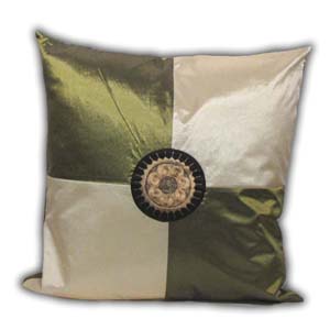 Oriental Chinese Cushion Cover - Green, Square Design