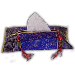 Housse pour la Bo�te de Tissu Orientale Chinoise - Bleu II