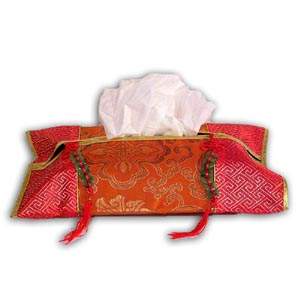 Housse pour la Bo�te de Tissu Orientale Chinoise - Orange