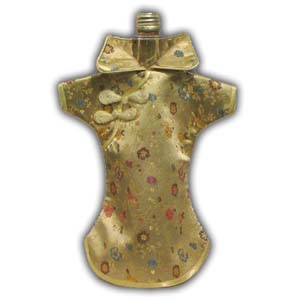 Oriental Chinese Brocade Wine Bottle Cover - Dress Form, Beige