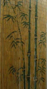 Bamboo Beaded Door Curtain - Natural Green Bamboos