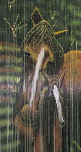 Bamboo Beaded Door Curtain - Horses II