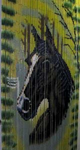 Bamboo Beaded Door Curtain - Big Head Horse