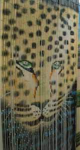 Bamboo Beaded Door Curtain - Leopard