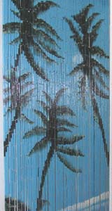 Bamboo Beaded Curtain - Palm Trees