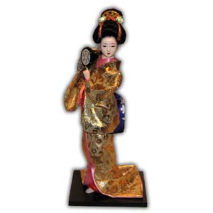 Oriental Japanese Geisha, with Drum