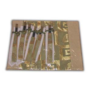 Oriental Placemat Set with Chopsticks for 6 People (Green)