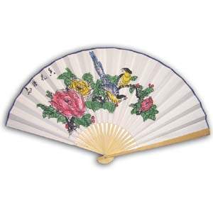 19-in Hanging Fan - Flowers (Peony) & Birds