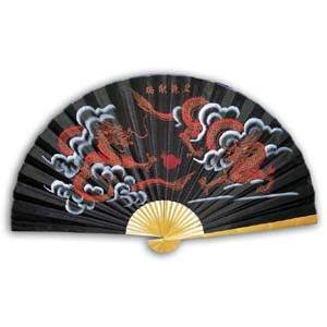 35-in Hanging Fan - Two Dragons, Black