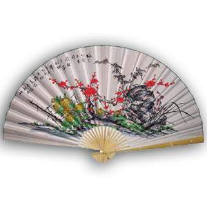 35-in Hanging Fan - Flowers, Chrysanthemum, Bamboo