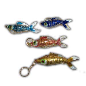 Porte-cl�s Orientale Chinoise en Cloisonn� - Poisson, Grand