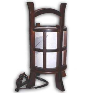 Lampe Japonaise - Khabarovsk, Petit, Feuilles (Brun)