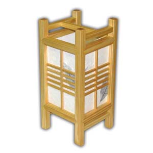 Japanese Lamp - Akida, Leaves (Small, Natural)