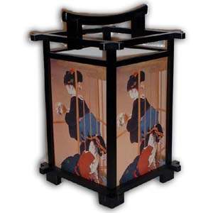 Lampe Japonaise - Nara, Geisha (Noir)