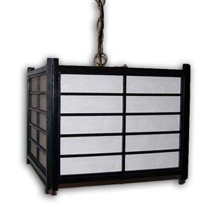 Japanese Hanging Lamp - Tatami, Small Square (Black)