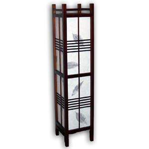 Lampe Japonaise sur Pied - Akida, Feuilles (Brun)