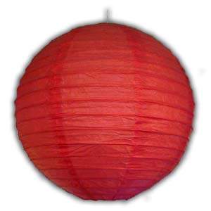 Rice Paper Lantern - Round, 12in, Red