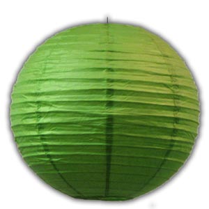 Rice Paper Lantern - Round, 24in, Green