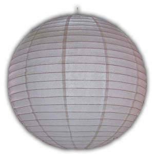 Lanterne en Papier de Riz - Rond, 34po, Blanc