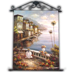 Landscape Oil Painting Picture with Metal Frame, 36in x 48in