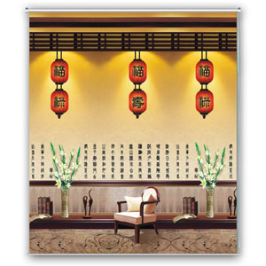 48 x 78 inches Roller Blind - Chinese Lanterns
