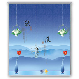 60 x 78 inches Roller Blind - Angel & Vase