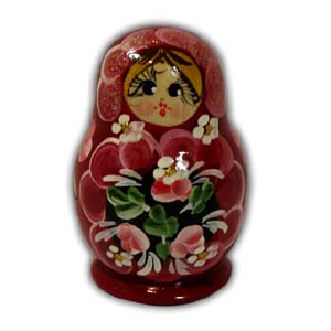 Russian Matreshka Nesting Doll, Set of 5, Red