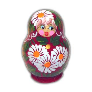 Poup�es Russes Matreshka, Ensemble de 5 Poup�es, Rouge