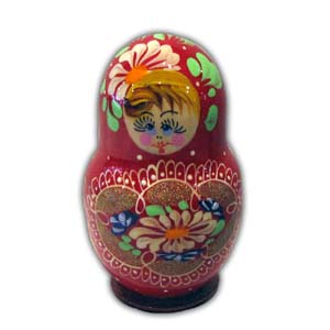 Poup�es Russes Matreshka, Ensemble de 5 Poup�es, Rouge