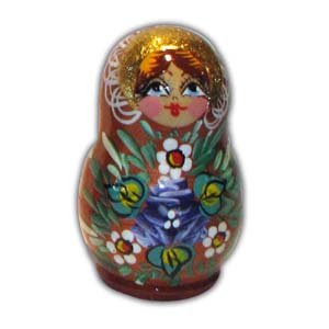 Russian Matreshka Nesting Doll, Set of 5, Brown