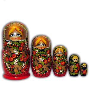 Russian Matreshka Nesting Doll, Set of 5