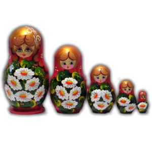 Russian Matreshka Nesting Doll, Set of 5