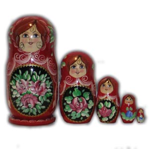 Russian Matreshka Nesting Doll, Set of 5