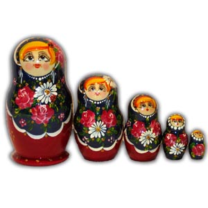 Russian Matreshka Nesting Doll, Set of 5