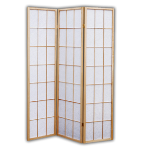Shoji Rice Paper Folding Screen Room Divider - 3 Panels (Natural)