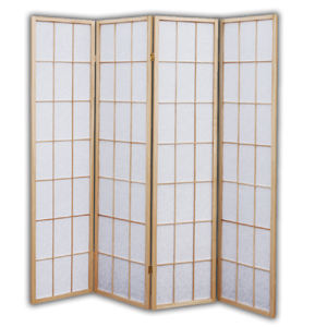 Shoji Rice Paper Screen Room Divider - 4 Panels (Natural)