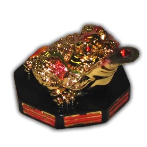 Feng Shui Oriental Chinese Three Legs Frog with Bagua - Gold
