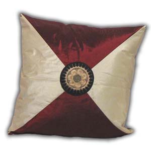 Oriental Chinese Cushion Cover - Mahogany, Triangle Design