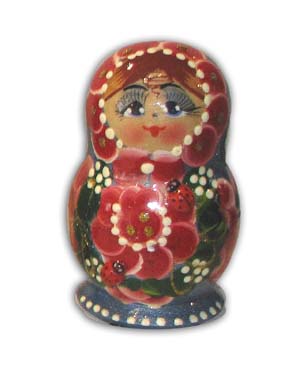 Russian Matreshka Nesting Doll, Set of 5, Blue