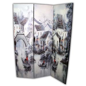 Oriental Screen Room Divider - 3 Panels (Landscape)