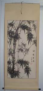 Chinese Scroll - Small Bamboo, Beige